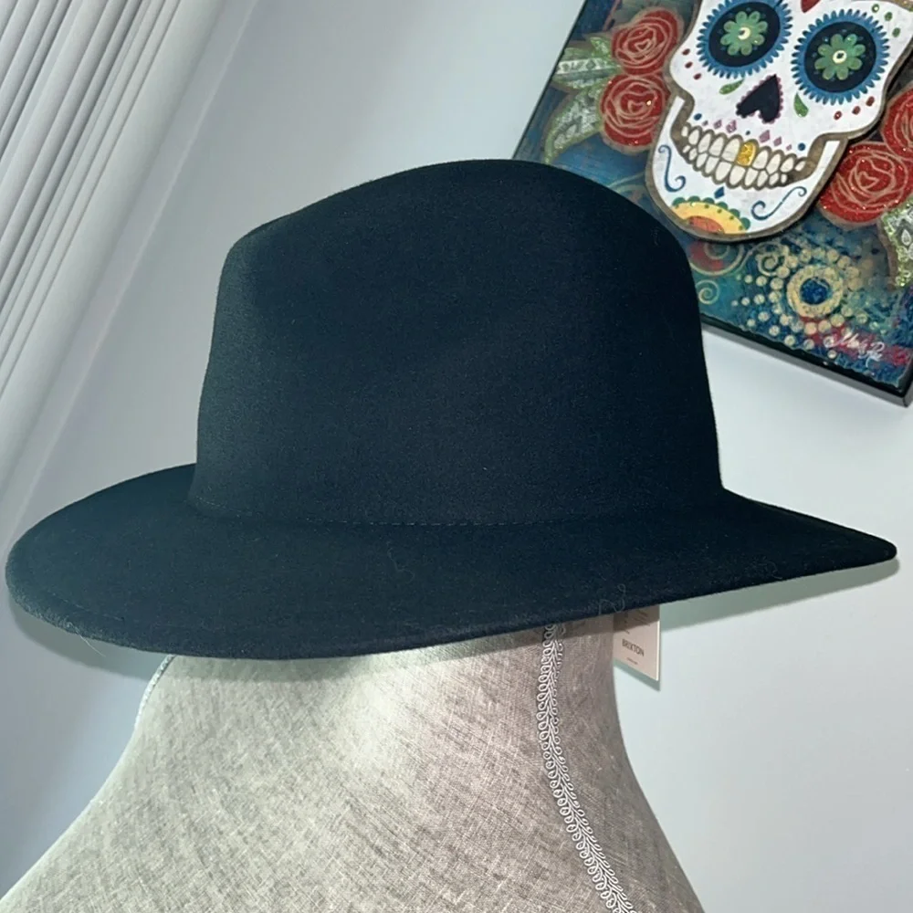 BRIXTON NWT MESSER FEDORA BLACK/BLACK HAT CAP